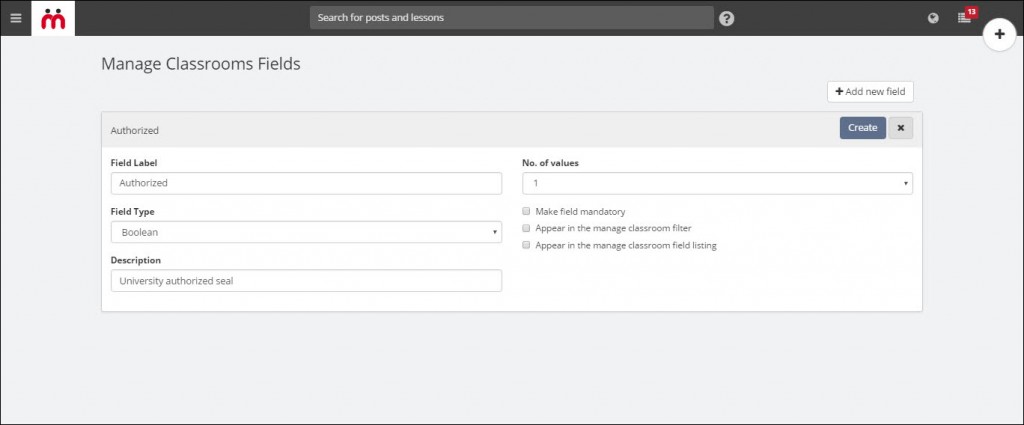 Manage Teamie_Manage classroom meta field list_Add new fields 3