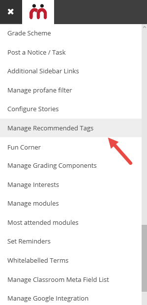 Manage Recommended Tags from the Dash Sidebar