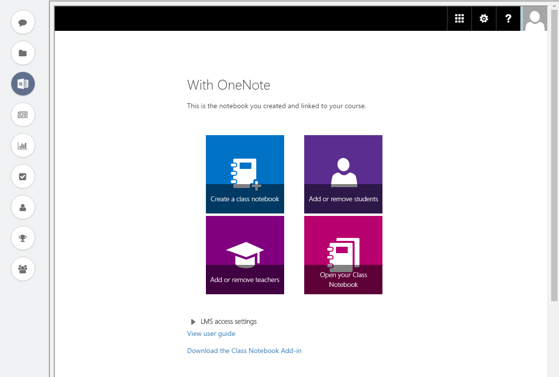 OneNote notebook in a Teamie classroom